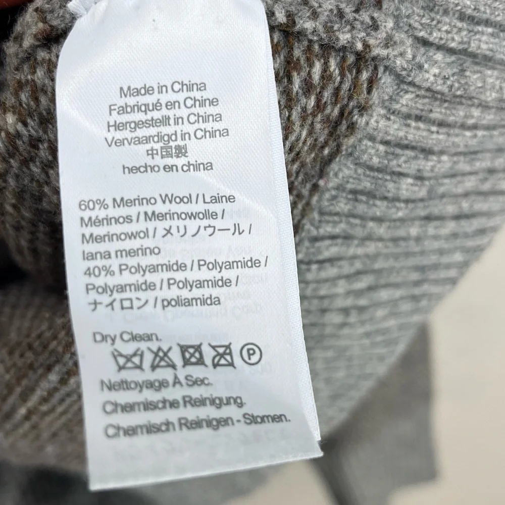 J. Crew‎ Rugged Merino Wool Blend 1/4 Zip High Neck Sweater Size Large